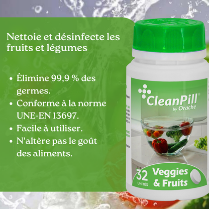 Pastilles désinfectantes multi-usages - CleanPill by Orache - 48 unités