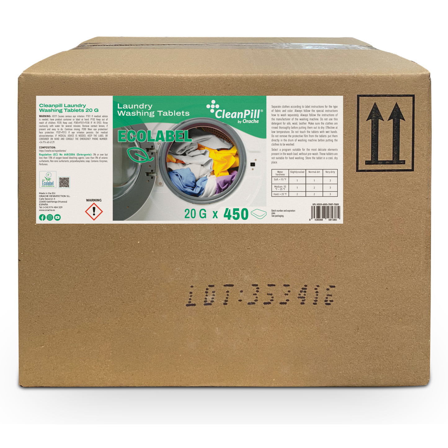ECOLABEL Washing Machine Tablets - CleanPill by Orache - 450 Units