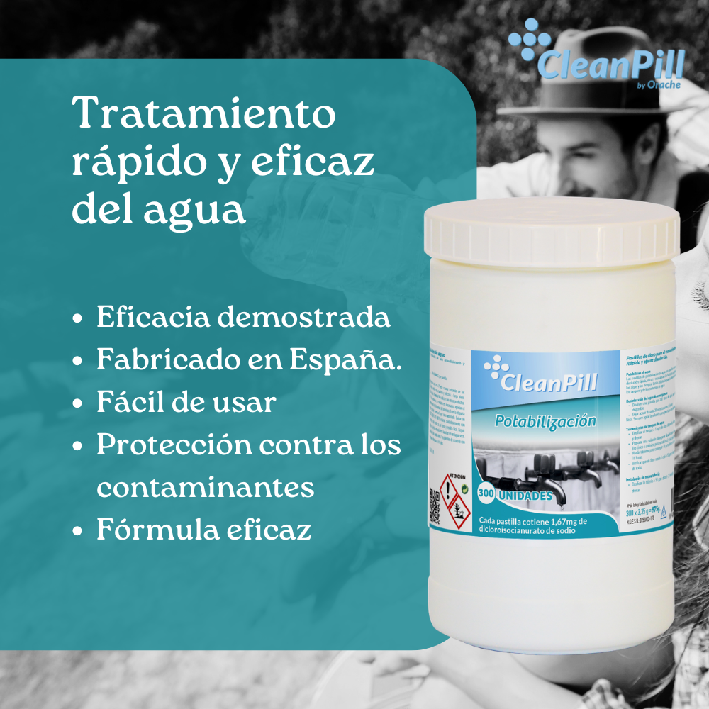 Pastillas Potabilizadoras de Agua - CleanPill by Orache - 300 Unidades