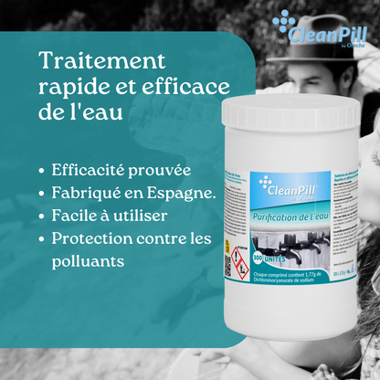 Comprimés purificateurs d'eau - CleanPill by Orache - 300 unités