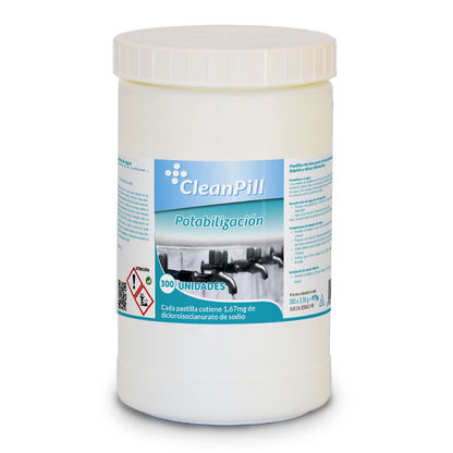 Pastillas Potabilizadoras de Agua - CleanPill by Orache - 300 Unidades