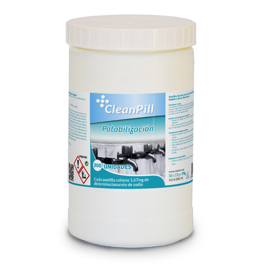Pastillas Potabilizadoras de Agua - CleanPill by Orache - 300 Unidades