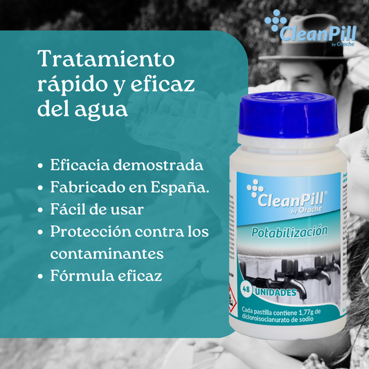 Pastillas Potabilizadoras de Agua - CleanPill by Orache - 48 Unidades