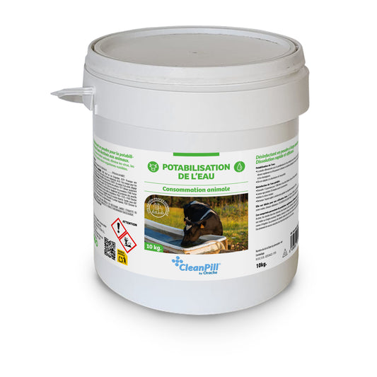 Pastilles de purification d'eau pour animaux - CleanPill by Orache - Seau de 10 kg