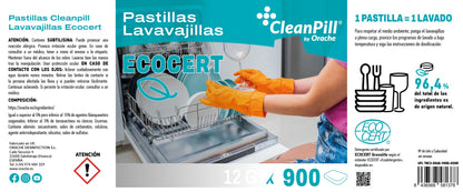 Pastillas Lavavajillas  ECOCERT - CleanPill by Orache - 900 Unidades