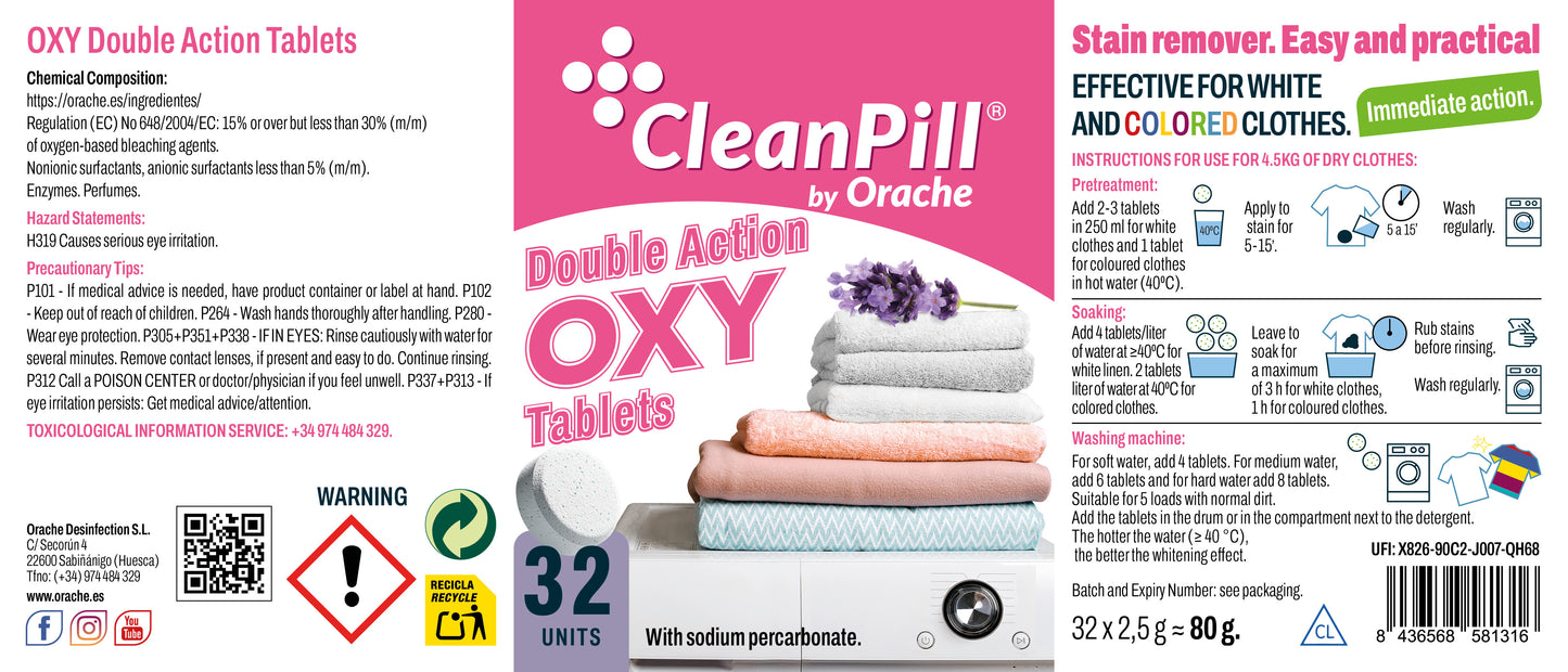 Oxy-CleanPill by Orache Double Action Whitening and Stain Removing Tablets - 32 Units