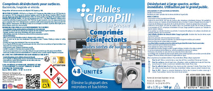 Pastilles désinfectantes multi-usages - CleanPill by Orache - 48 unités