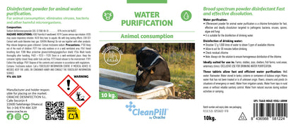 Water Purification Tablets for Animals - CleanPill by Orache - 10 kg Bucket