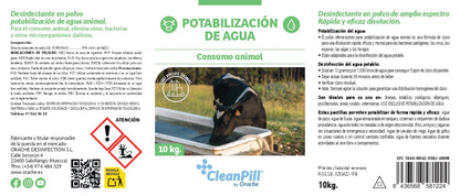 Pastillas Potabilizadoras de Agua para Animales - CleanPill by Orache - Cubo de 10 kg