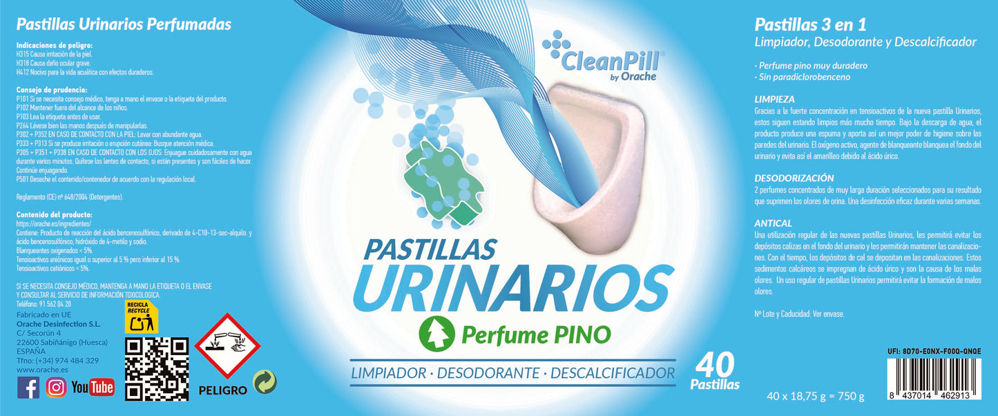 Pastillas para Urinarios - CleanPill by Orache - 40 Unidades