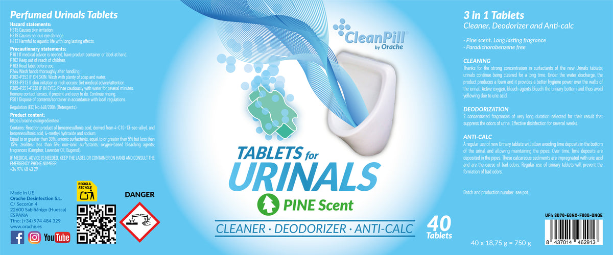 Urinal Tablets - CleanPill by Orache - 40 Units