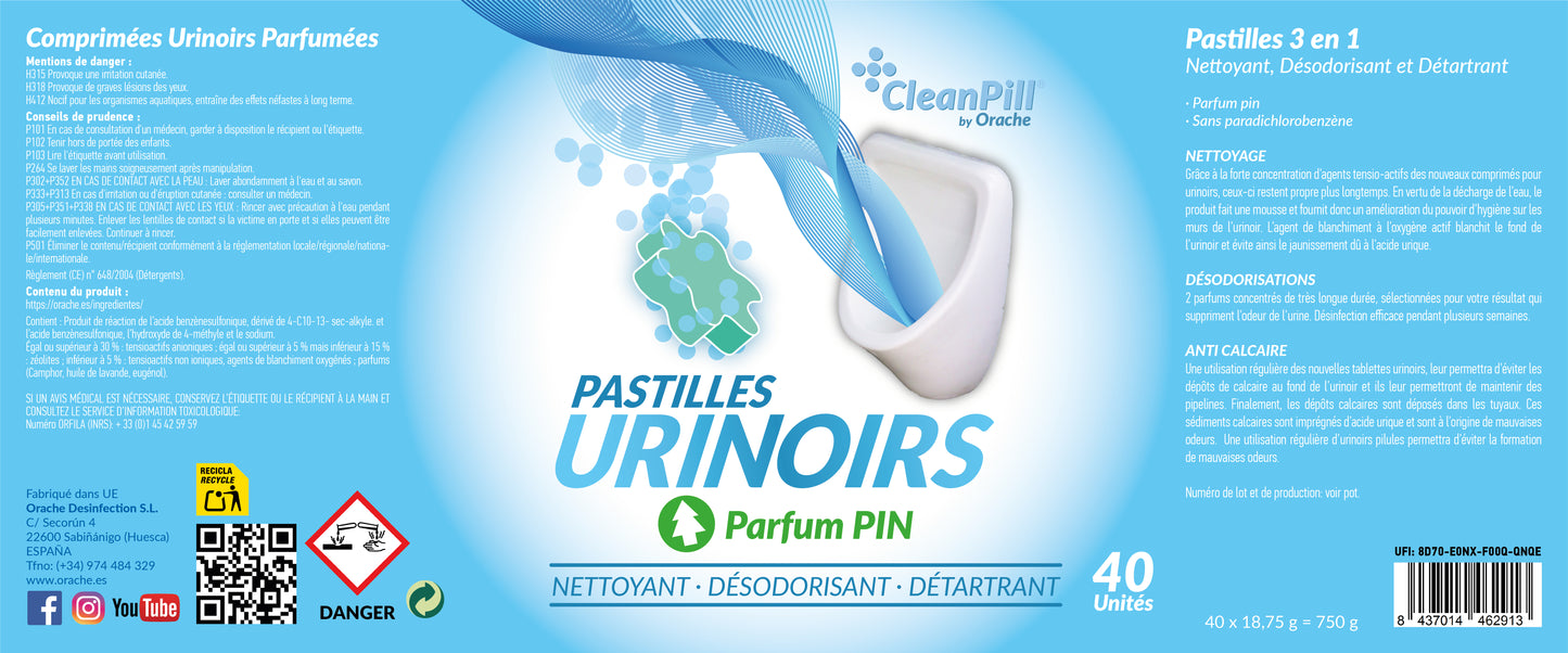 Pastilles pour Urinoirs - CleanPill by Orache - 40 Unités