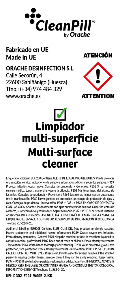 Pastillas Ecológicas Multisuperficie - CleanPill by Orache - 4 Unidades