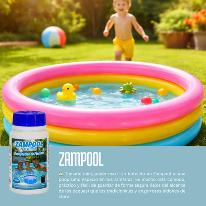 Pastillas Desinfectantes para Piscinas Hinchables Zampool -  CleanPill by Orache - 32 Unidades