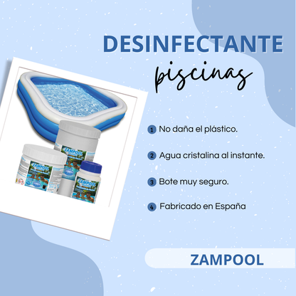Pastillas Desinfectantes para Piscinas Hinchables Zampool -  CleanPill by Orache - 32 Unidades