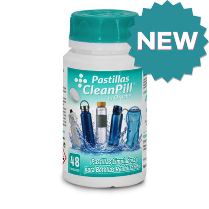 Pastillas Limpiadoras para Botellas Reutilizables - CleanPill by Orache - 48 unidades