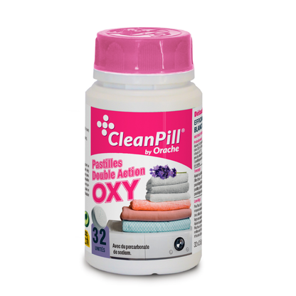 Pastilles Blanchissantes et Détachantes Double Action Oxy - CleanPill by Orache - 32 Unités
