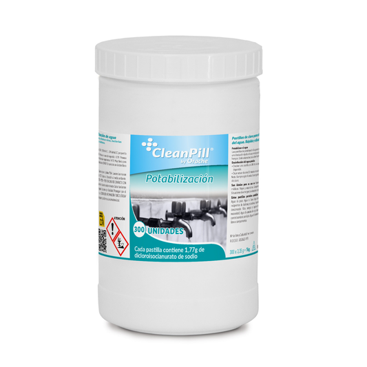 Pastillas Potabilizadoras de Agua - CleanPill by Orache - 300 Unidades